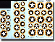 Yellow Wings Decals  1/48 WWII Nov. 1942 US National Insignia Part 4 Operation Torch Different Sizes w/Yellow Surround YWD48049