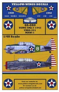  Yellow Wings Decals  1/48 USMC SNJ-3 1942 VMO-251 MAW-1 YWD48080