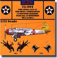 Pre-WWII 1937-41 USN SB2U1 Vindicator 12 Section Leader, 24 Wingmen VB2 & VB3 #YWD72004