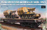  Zimi Model  1/35 15cm Sfh 13/1(Sf) auf GW Lr.s(f) Sd.Kfz.135/1 German 50-ton Type SSy45 Flatcar Schwerer Platformwagen (3in1) ZIM35076