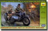  Zvezda Models  1/35 German Motorcycle R12 w/Sidecar and Crew - New Tooling!! OUT OF STOCK IN US, HIGHER PRICED SOURCED IN EUROPE ZVE3607
