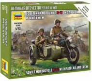  Zvezda Models  1/72 Soviet M-72 Motorcycle & Sidecar with Crew OUT OF STOCK IN US, HIGHER PRICED SOURCED IN EUROPE ZVE6277