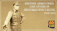 British Armoured Car Division Serviceman with a shovel #CSMF35-003