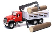 Mack Granite Log Truck w/Crane & Load (Die Cast) #NRY17126
