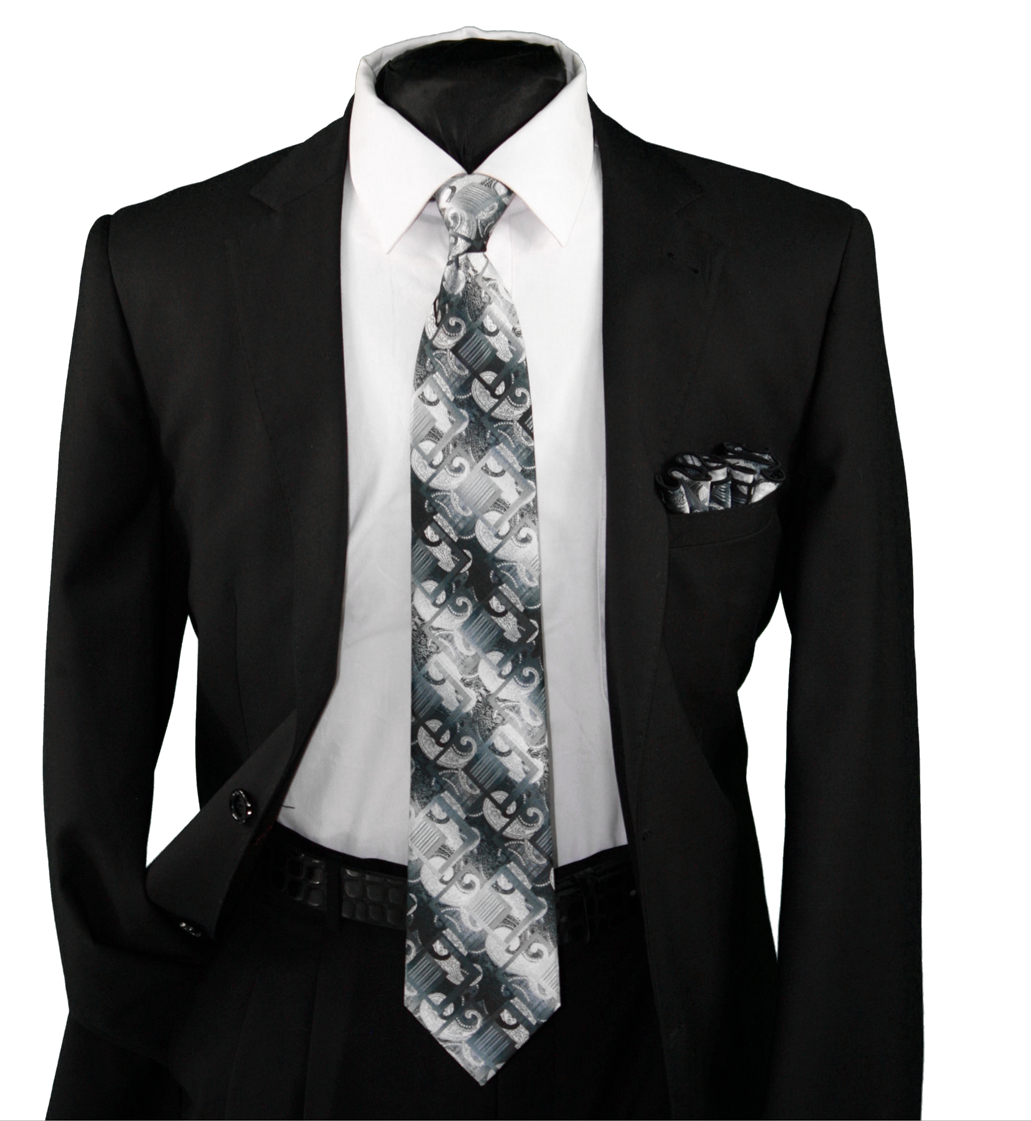 High Definition Tie with Round Hanky-19117 #HDMWTR-19117