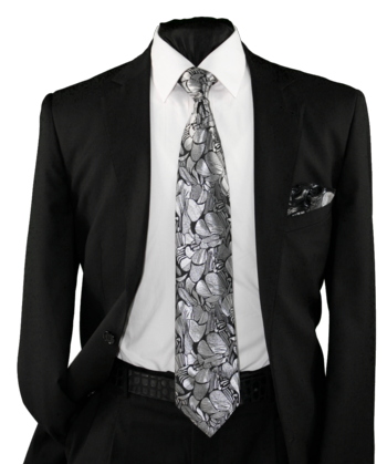 High Definition Tie with Round Hanky-19003 #HDMWTR-19003