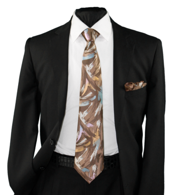 High Definition Tie with Round Hanky-19013 #HDMWTR-19013