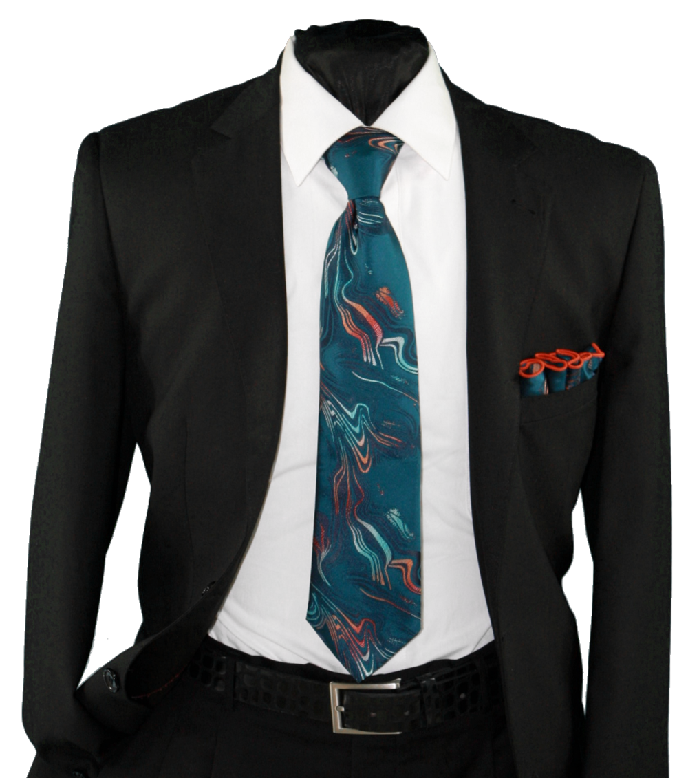 High Definition Tie with Round Hanky-19028 (HDMWTR-19028) Menz Fashion