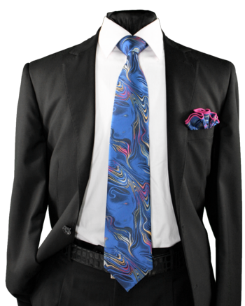 High Definition Tie with Round Hanky-19029 #HDMWTR-19029