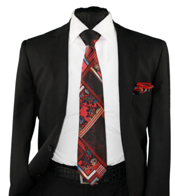 High Definition Tie with Round Hanky-19042 #HDMWTR-19042