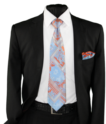 High Definition Tie with Round Hanky-19043 #HDMWTR-19043