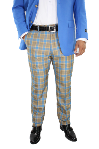 blue checkered pants men