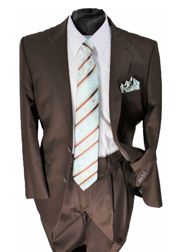 Business 2 Button Suit Brown #b2bsbrown