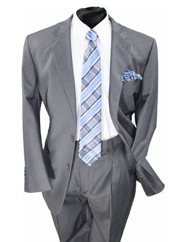 Business 2 Button Suit Medium Grey (b2bsmedgrey) Menz Fashion