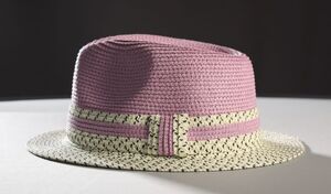 Straw Summer Hat 22-11B Lavender/Off white strawhat11B