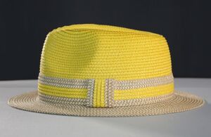 Straw Summer Hat 22-11D Yellow/Tan strawhat11D