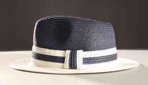Straw Summer Hat 22-14B Navy/White strawhat14B