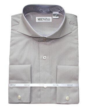 Cutaway Collar Shirts-Grey SC007-cutawaysolid