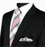 High Definition Tie with Round Hanky-18124 HDMWTR-18124