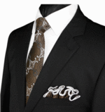 High Definition Tie with Round Hanky-18129 HDMWTR-18129