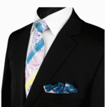 High Definition Tie with Round Hanky-18132 HDMWTR-18132
