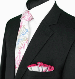 High Definition Tie with Round Hanky-18138 HDMWTR-18138
