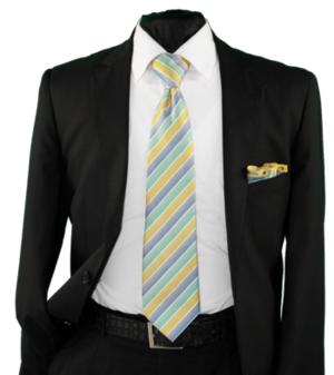 High Definition Tie with Round Hanky-19039 HDMWTR-19039