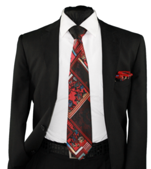 High Definition Tie with Round Hanky-19042 HDMWTR-19042