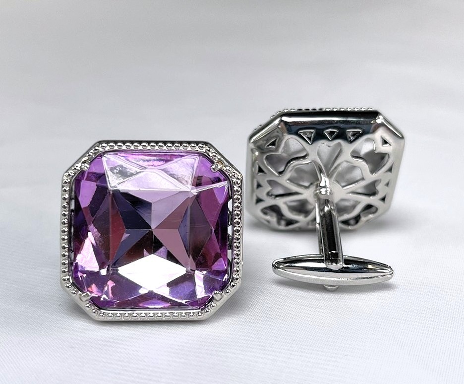 King Square Cuff Link 24-Lavender KSC24-Lavender