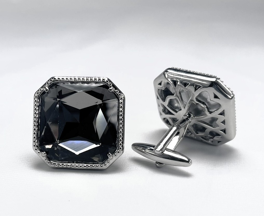 King Square Cuff Link 23-Charcoal KSC23-Charcoal