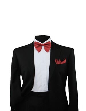 Tear Drop Bowtie Set-SQTDB-RED SQTDB-RED