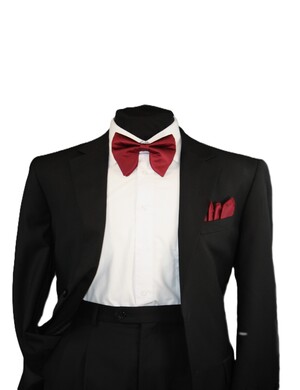 Tear Drop Bowtie Set-SQTDB-BURGUNDY SQTDB-BURGUNDY