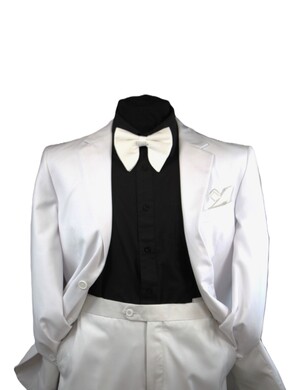 Tear Drop Bowtie Set-SQTDB-WHITE SQTDB-WHITE