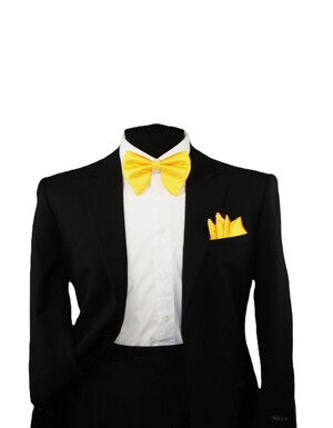 Tear Drop Bowtie Set-SQTDB-YELLOW SQTDB-YELLOW