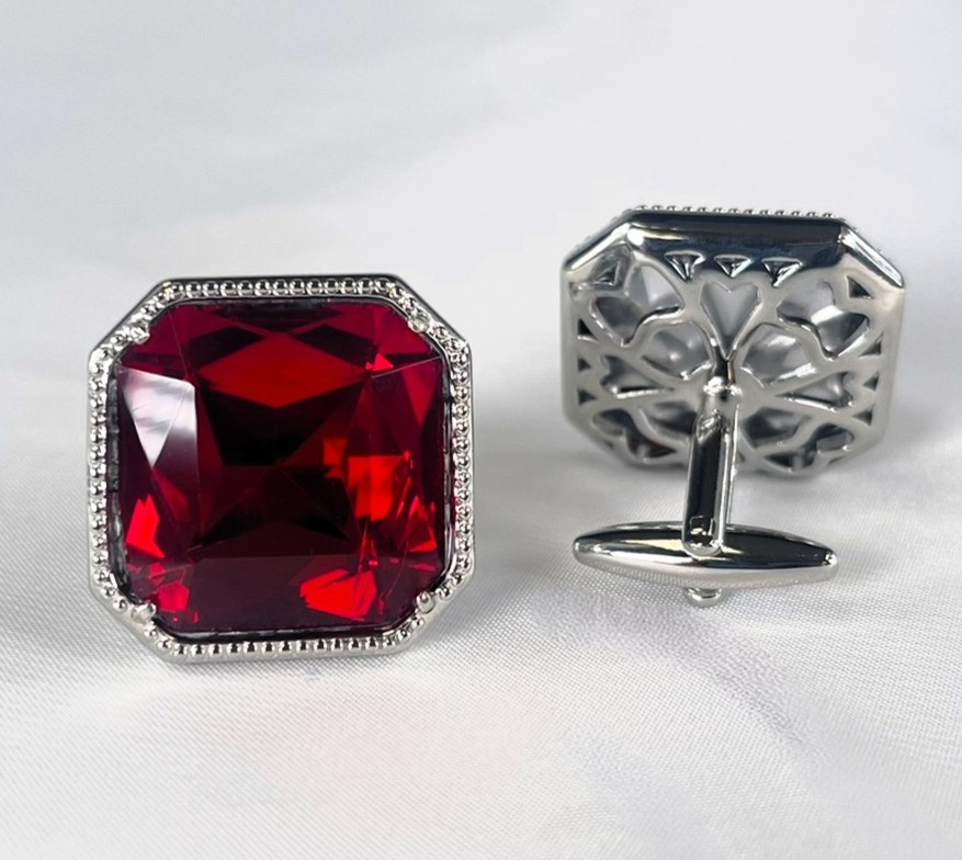 King Square Cuff Link 20-Red KSC20-Red