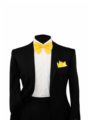 Tear Drop Bowtie Set-SQTDB-YELLOW SQTDB-YELLOW