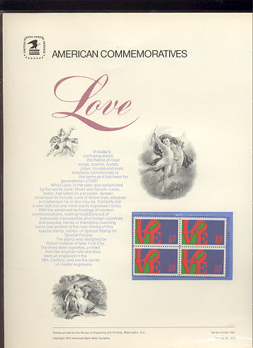 1475 8c Love USPS Cat. 9 Commemorative Panel #cp009