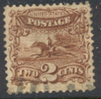 113 2c Horse  Rider, brown, Used Minor Defects #113usedmd