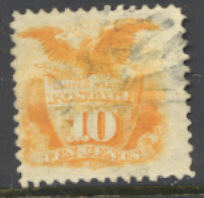 116 10c Shield, yellow, Used Minor Defects #116usedmd