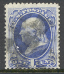 145 1c Franklin, without grill, Used   F-VF #145used