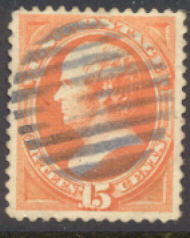 189 15c Webster, red orange, Used AVG-F #189usedavg