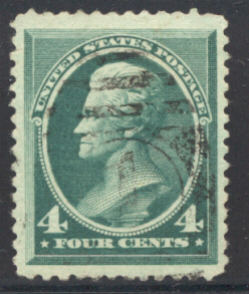 211 4c Jackson, blue green, Used Minor Defects #211usedmd