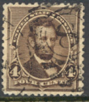 222 4c Lincoln, dark brown, Used Minor Defects #222usedmd