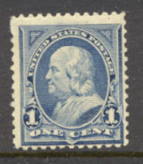 247 1c Franklin, blue, Used Minor Defects #247usedmd