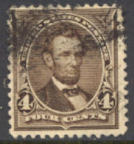 254 4c Lincoln, dark brown, Used Minor Defects #254usedmd