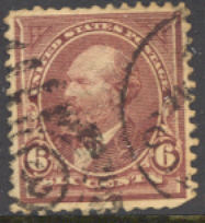 256 6c Garfield, dull brown, Used Minor Defects #256umd