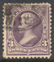 268 3c Jackson, purple, Used  F-VF #268used