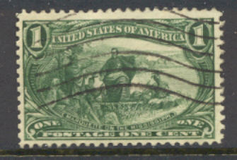 285 1c Trans Mississippi Marquette, green, Used  F-VF #285used