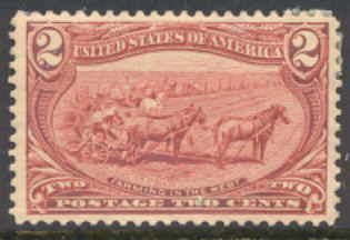 286 2c Trans Mississippi Farming, copper red, Mint NH Minor Defects #286nhmd