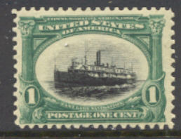 294 1c Pan-American Steamship, green  black, Unused OG  F-VF #294og